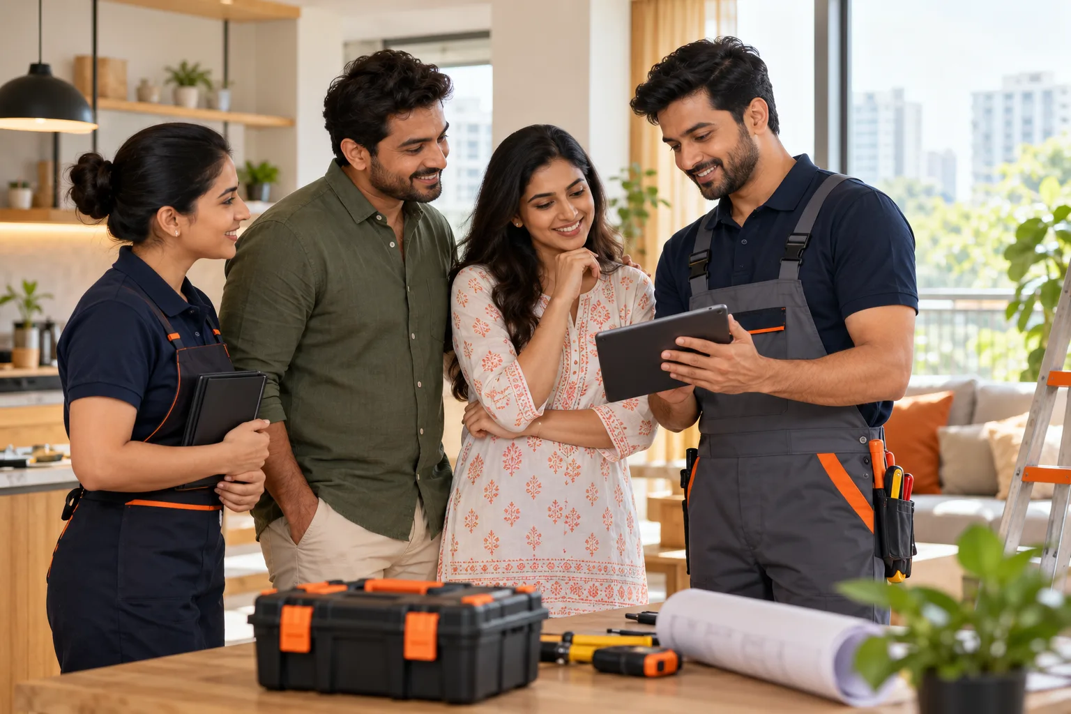 Professionals collaborating through the KAAMZO service ecosystem